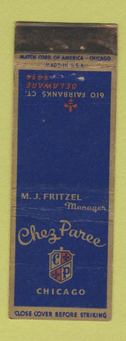 Matchbook Cover - Chez Paree Chicago IL WEAR