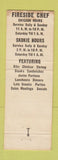 Matchbook Cover - Fireside Chef Chicago IL