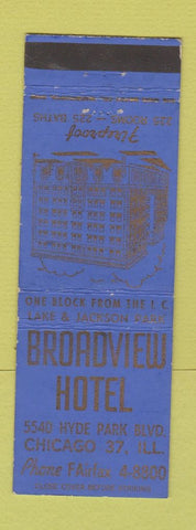 Matchbook Cover - Broadview Hotel Chicago IL