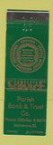 Matchbook Cover - Parish Bank and Trust Momence IL
