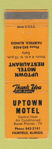 Matchbook Cover - Uptown Motel Restaurant Fairfield IL