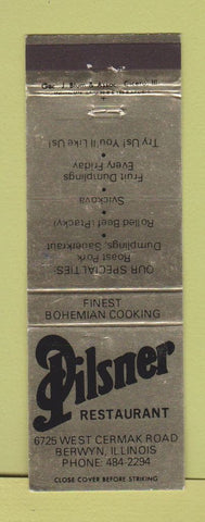 Matchbook Cover - Pilsner Restaurant Berwyn IL