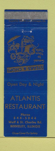Matchbook Cover - Atlantis Restaurant Berkeley IL
