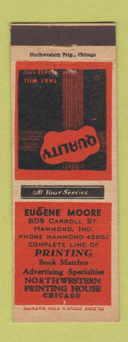 Matchbook Cover - Eugene Moor Printing Chicago IL