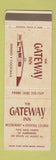 Matchbook Cover - Gateway Inn Muddy IL