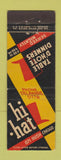 Matchbook Cover - Hi Hat Chicago IL restaurant
