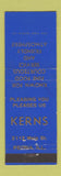 Matchbook Cover - Kerns Restaurant Peoria IL MISPRINT