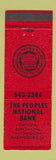 Matchbook Cover - People's National Bank McLeansboro IL