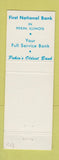 Matchbook Cover - 1st National Bank and Trust Pekin IL