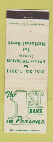 Matchbook Cover - 1st National Bank Parsons IL WEAR