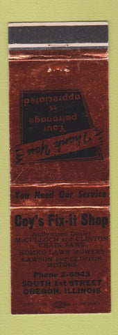 Matchbook Cover - Coy's Fix It Shop Oregon IL