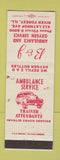Matchbook Cover - B&J Ambulance Oxygen Service River Forest IL