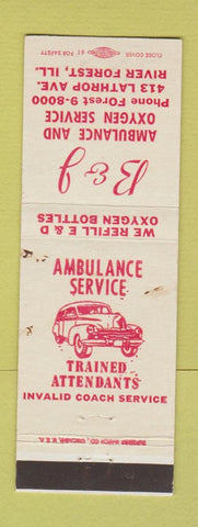 Matchbook Cover - B&J Ambulance Oxygen Service River Forest IL