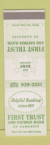 Matchbook Cover - First Trust and Savings Bank Kankakee IL