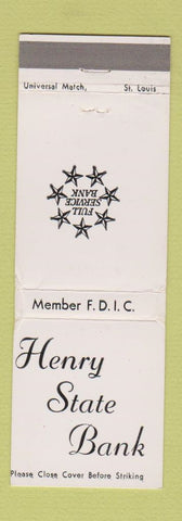 Matchbook Cover - Henry State Bank IL WEAR