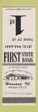 Matchbook Cover - First State Bank Harvard IL