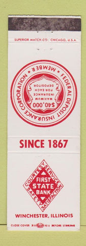 Matchbook Cover - First State Bank Winchester IL WEAR