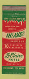 Matchbook Cover - Le Claire Hotel Moline IL WEAR