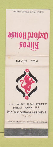 Matchbook Cover - Kliros Oxford House Palos Park IL WEAR