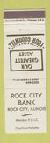 Matchbook Cover - Rock City Bank IL WEAR