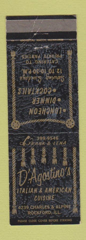 Matchbook Cover - D'Agostino's Italian Restaurant Rockford IL WEAR