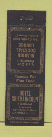 Matchbook Cover - Hotel Grier Lincoln Danville IL