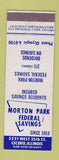 Matchbook Cover - Morton Park Federal Savings Cicero IL