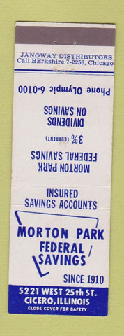 Matchbook Cover - Morton Park Federal Savings Cicero IL