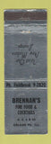 Matchbook Cover - Brennan's Restaurant Orland Park IL WEAR