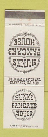 Matchbook Cover - Hunk's Pancake House Kankakee IL