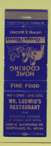 Matchbook Cover - Mr Ludwig's Restaurant Northlake IL