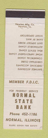 Matchbook Cover - Normal State Bank Normal IL WORN