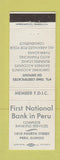 Matchbook Cover - First National Bank Peru IL WEAR