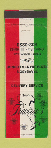 Matchbook Cover - Traverso's Restaurant Italian Orland Park IL