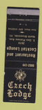 Matchbook Cover - Czech Lodge North Riverside IL WEAR