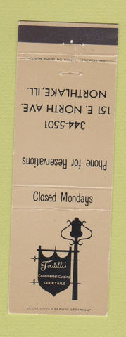 Matchbook Cover - Tiritilli's Restaurant Northlake IL