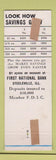 Matchbook Cover - 1st NATional Bank Steelville IL