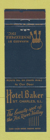 Matchbook Cover - Hotel Baker St Charles IL