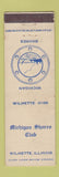 Matchbook Cover - Michigan Shores Club Wilmette IL low phone #