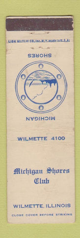 Matchbook Cover - Michigan Shores Club Wilmette IL low phone #