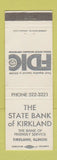 Matchbook Cover - State Bank of Kirkland IL