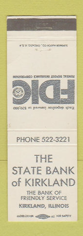 Matchbook Cover - State Bank of Kirkland IL