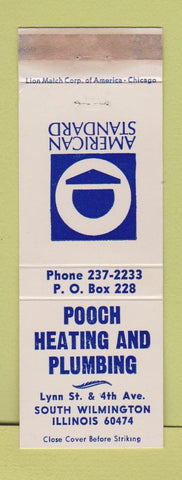 Matchbook Cover - Pooch Heating Plumbing South Wilmington IL WORN