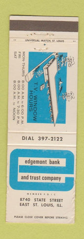 Matchbook Cover - Edgemont Bank and Trust East St Louis IL WORN
