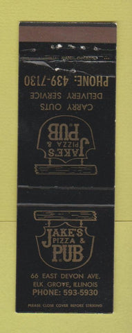Matchbook Cover - Jake's Pizza and Pub Elk Grove IL WEAR