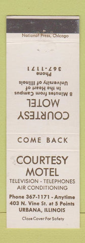 Matchbook Cover - Courtesy Motel Urbana IL