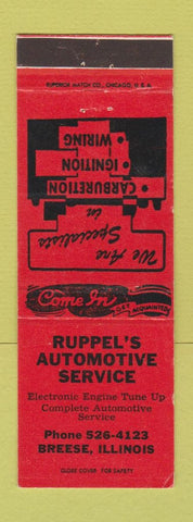 Matchbook Cover - Ruppel's Auto Service Breese IL WEAR