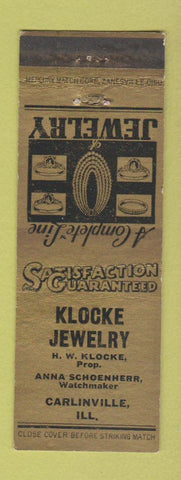 Matchbook Cover - Kocke Jewelry Carlinville IL