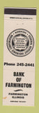 Matchbook Cover - Bank of Farmington IL WEAR