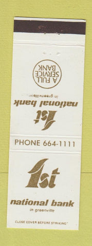 Matchbook Cover - First National Bank of Greenville IL